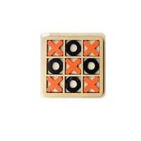 Jeu de Tic Tac Toe en bambou et bois personnalisé avec logo ECO 2024, portable, pour enfants et adultes, cadeau promotionnel
