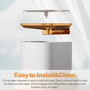 <span class=keywords><strong>Fontaine</strong></span> à eau pour chat 3L 101oz en plastique avec filtration automatique, distributeur d'eau circulante pour animaux de compagnie, filtre pour chiens - Product Image 6