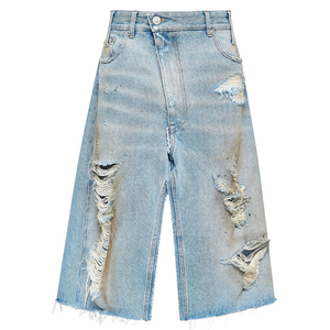 Tùy chỉnh thấp eo một hình dạng của phụ nữ denim váy bị phá hủy tách bẩn rửa đường phố mặc cho mùa hè nóng cổ điển giản dị cho - Product Image 5