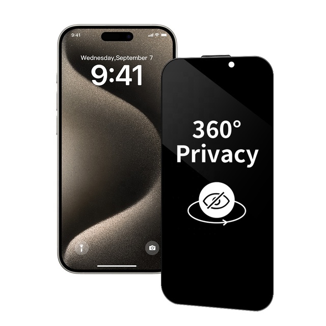 2026 New 360° Anti-Spy Glass for Apple iPhone 17 16 15 14 13 Pro Max Plus 2.5D Privacy Screen Protector Guard