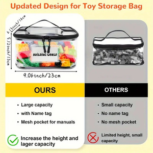 6-Pack <strong>Lego</strong> Building Blocks Storage Barrel Parts Classification Small Particle Wooden Toy Storage Box Handbag <strong>Bag</strong> - Product Image 4