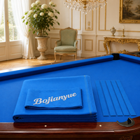 Tissu de billard de remplacement bleu tournoi, 6 bandes de coussin prédécoupées, rail en acajou Pearl Sight