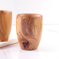 Tasse en bois d'olivier |   Capacité de 380 ml |   Vaisselle tunisienne artisanale |   Gravure personnalisée