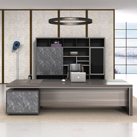 Lbz54 Mobilier de Bureau Haut de Gamme de Luxe en Forme de L, Bureau de Direction Solide pour Domicile et Professionnel