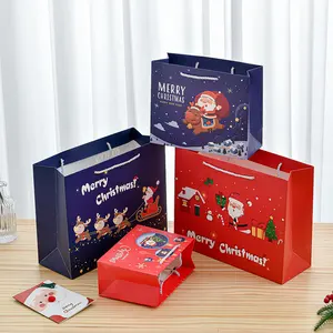 쇼핑 포장 사용자 정의 인쇄 유로 종이 선물 가방 무료 샘플 크리스마스 크래프트 종이 가방 제조 코팅 포장 가방