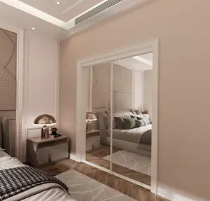 Bán buôn Bypass cửa trượt tủ quần áo với gương <span class=keywords><strong>Closet</strong></span> Door với phần cứng Kit - Product Image 4