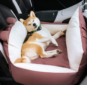 Cama y transportador de lujo para mascotas para perros y gatos, extraíble, lavable con patrón sólido, cama de viaje de invierno para asiento trasero - Product Image 3