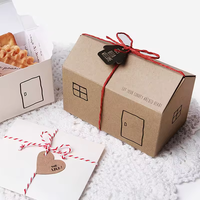 Brown & White House Design Cookie Box LOGO personnalisable pour collations Biscuits DIY Party Favors Emballage alimentaire