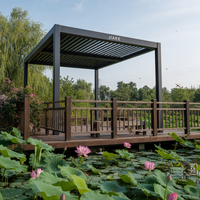 Pergola en aluminium Jiake 6063-T5 avec toit à lames motorisées pour terrasse, jardin, patio, gazebo extérieur, pavillon