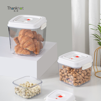 Thankhot Stockage des aliments sous vide en plastique sans BPA Pain Farine Grains Pet Chien Chat Nourriture Grain de café moulu Stockage avec Date Tracker