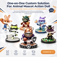 Mascotte animale en PVC personnalisée OEM avec base, figurine articulée, modèle de personnage animal personnalisable pour promotion et souvenir