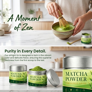 OEM/ODM, Matcha Latte en Polvo Orgánico con Certificación EU&NOP, Grado Ceremonial, Té Verde en Polvo para Bajar de Peso, Matcha Latte, 100g/Bolsas, NSF Halal - Product Image 3