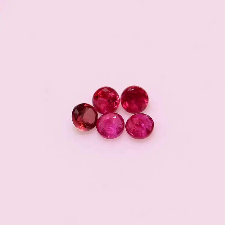 wholesale small size round brilliant cut loose gemstone natural ruby stone pigeon blood red ruby for jewelry making