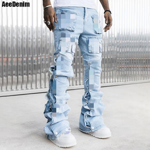 कस्टम थोक स्ट्रीटवियर एसिड वॉश विंटेज बैगी कार्गो मल्टी जेस्ट पुरुषों के लिए - Product Image 2