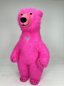 ชุดหมีขั้วโลกสีแดงกุหลาบใหญ่สำหรับกิจกรรมกลางแจ้งกำหนดเองชุดมาสคอตเดินมีขนยาวชุดระเบิดสำหรับความบันเทิง - Product Image 4