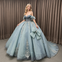 Robe de bal de Quinceañera de luxe bleu marine brillante, ornée de cristaux et de perles, brodée, style Empire, modeste, pour adolescentes