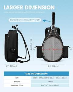 Sac <span class=keywords><strong>de</strong></span> raquette <span class=keywords><strong>de</strong></span> tennis résistant à l'eau, rembourrage <span class=keywords><strong>de</strong></span> protection, sac <span class=keywords><strong>de</strong></span> raquette <span class=keywords><strong>de</strong></span> tennis, padel, paddle, sac <span class=keywords><strong>de</strong></span> raquette <span class=keywords><strong>de</strong></span> pickleball, bandoulière, sac à dos - Product Image 2