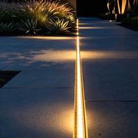 Barre lumineuse LED linéaire encastrée longue et fine pour allée, éclairage extérieur étanche pour parking et mur extérieur