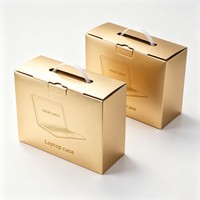 Boîte cadeau pliable en gros avec poignée en plastique, boîte de transport en carton pour ordinateur, boîte en papier pour électronique grand public, boîte pour ordinateur portable