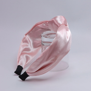 Bandeau noué extra large en satin pour femmes, tissu brillant de type soie, <span class=keywords><strong>serre</strong></span>-<span class=keywords><strong>tête</strong></span> volumateur - Product Image 5