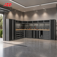 Armoire à outils modulaire de qualité industrielle JZD, rangement de garage robuste sur roulettes avec tiroirs et séparateurs verrouillables