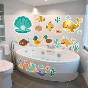 Cinta Antideslizante para Bañera de PEVA Transparente con Diseño de Pez, Nueva, con 20 Años de Experiencia de Fábrica, Longitud Personalizable, Fabricación Manual - Product Image 5