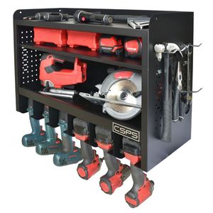 Armoire à outils murale OEM personnalisable en acier thermolaqué noir mat, capacité de charge de 125 kg, garantie de 2 ans, marque CSPS - Product Image 3