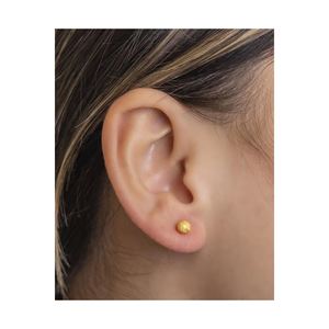   Pendientes de Bola de Oro de 22 Quilates, Modernos, Chapados en Oro de 18K, con Diamantes de Circonio, Diseño Geométrico, para Compromiso - Product Image 1