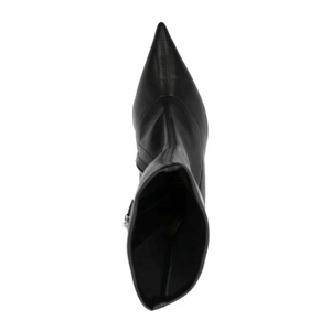 Bottes courtes à talons compensés pour femmes, avec empeigne extensible, bout pointu fantaisie et fermeture éclair latérale - Product Image 6