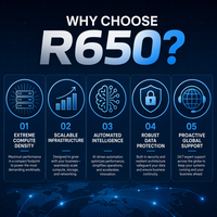 Servidor Empresarial Dell PowerEdge R650 1U de Alta Densidad con 2 Sockets para Alojamiento Web e Infraestructura en la Nube