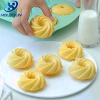 Moule en silicone spirale à 6 cavités, résistant à la chaleur, de qualité alimentaire, pour donuts, biscuits, gâteaux, mousses, bougies et savons