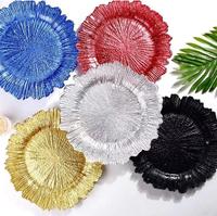 En gros 13 pouces Réutilisable En Plastique Argent Or Récif Chargeur Plaque De Mariage Événement Fête Table Décoration Chargeur Plaques