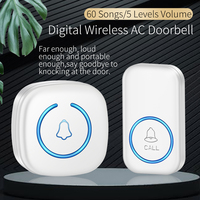 Timbre Inalámbrico Digital Inteligente a Prueba de Agua con Alcance de 300m, Función de Alarma Sonora y Pager para Hogar, Oficina y Cuidadores