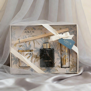 AIKUN Decorative Long Lasting Aromatic Reed <b>Diffuser</b> Room Scent With Glass Vessel Fiber <b>Sticks</b> For Spa Bathroom Office - Product Image 3