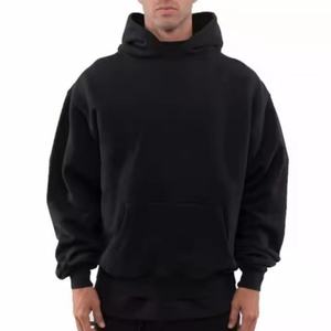 Sudadera con Capucha Casual para <span class=keywords><strong>Hombre</strong></span>, Estilo Vintage, Tejido Grueso, 100% Algodón, Felpa Francesa, Negra, Talla Grande - Product Image 1