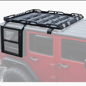 Steel or Aluminum Roof Rack With Climbing Ladder for Jeep Wrangler JK JL 2007-2024 Off-road Luggage Rack Without Light - Product Image 4