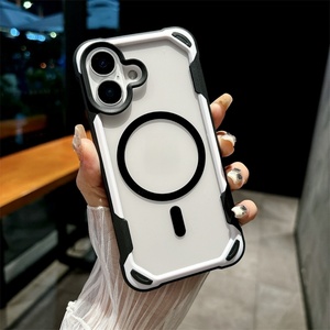 เคสโทรศัพท์กันกระแทกใส TPU คุณภาพสูงสองสี รองรับการชาร์จไร้สายแบบแม่เหล็ก สำหรับ iPhone 16 Pro Max 15 Plus 14 13 12 - Product Image 5