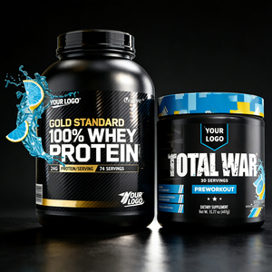 Set di Integratori Sportivi Total War OEM/ODM, 24G 100% <span class=keywords><strong>Proteine</strong></span> del Siero di Latte in Polvere e Polvere Pre-Allenamento, Combinazione Gold per Migliorare l'Allenamento - Product Image 1