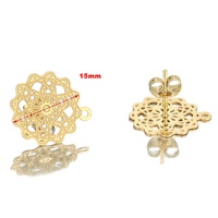 Lot de 10 Boucles d'Oreilles Clous en Acier Inoxydable Ajouré Motif Fleur Tendance pour Fabrication de Bijoux DIY, Accessoires Hypoallergéniques en Gros