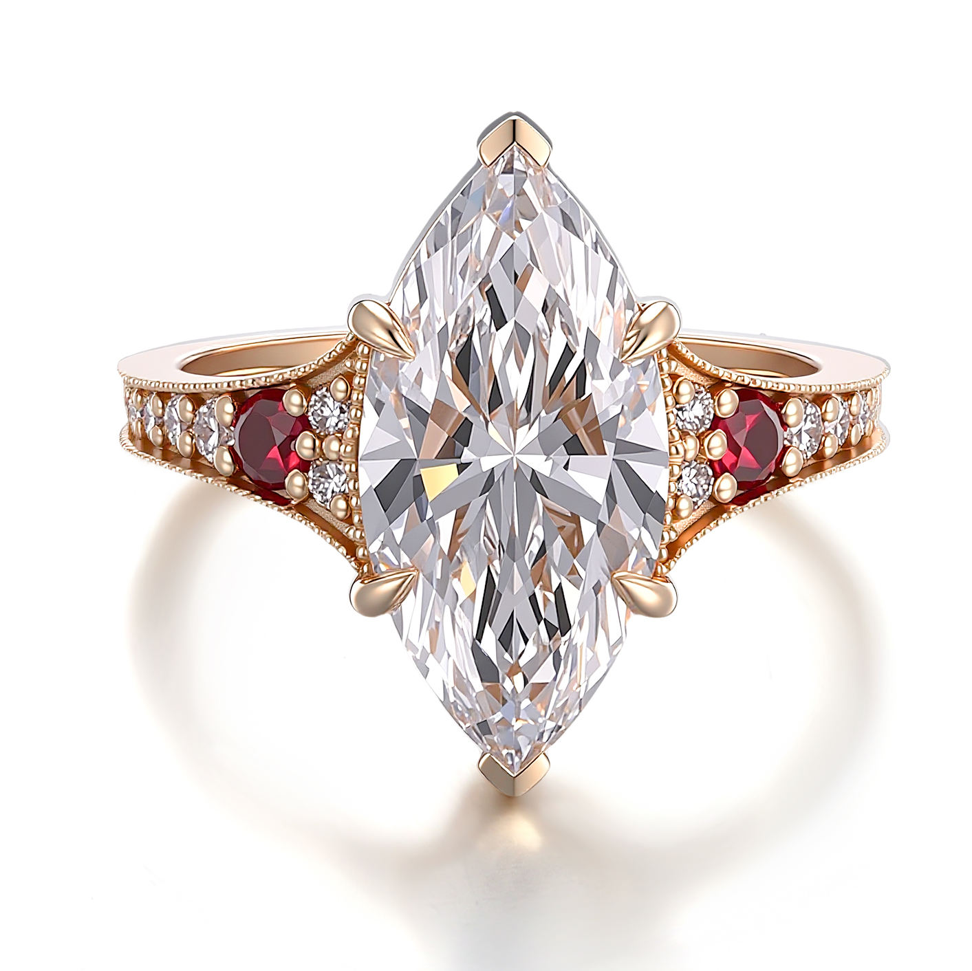 Bague en or massif 14 carats avec diamant de laboratoire