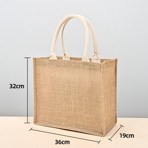 Sac fourre-tout en <span class=keywords><strong>jute</strong></span> réutilisable avec logo personnalisé, écologique, pour le shopping et la promotion quotidienne - Product Image 6