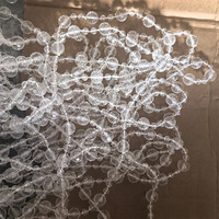 Support de fond lumineux LED en acrylique perlé élégant, avec pendentifs en forme d'arc, pour événements de mariage, scène, décoration de chemin