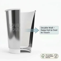 Vaso Metálico Plateado WELPACK; Vaso de Papel con Doble Pared Aislante; Vaso de Café Desechable de Lujo de 8-20 oz para Bodas y Eventos