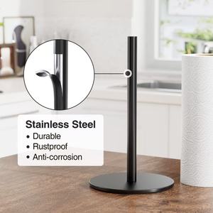 Sea Shark <b>Paper</b> Towel Holder Black Stainless Steel Round Tabletop <b>Kitchen</b> Storage Rack For Bathroom And <b>Kitchen</b> Use - Product Image 3