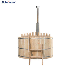 대형 6-8인용 야외 일본식 온수 욕조 장작 난방 써모 파인 히터 전기 마사지 삼나무 목재 스파 욕조 - Product Image 2