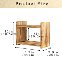 Grand étagère à épices en bois à 2 niveaux, organisateur de comptoir, rangement pour cuisine et salle de bain, présentoir de cosmétiques