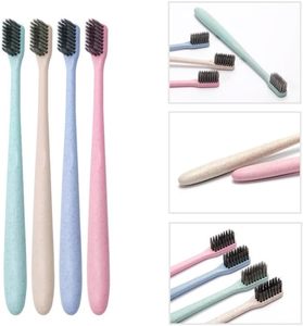 Brosse à dents en paille de blé à poils doux pour adultes, brosse à dents biodégradable pour usage domestique - Product Image 4
