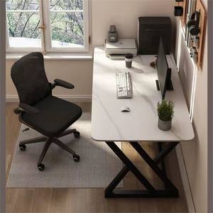 Escritorio de Computadora Simple de Piedra Sinterizada de 80-180 cm, Color Blanco Montaña Nevada, para Oficina, Hogar, Estudio y Juegos - Product Image 1