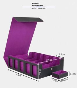 กล่องเก็บการ์ดหนัง PU แบบเปิด 5 แถว ความจุ 3900+ ใบ สำหรับการ์ด OEM, TCG และการ์ดเกมกระดาน - Product Image 3