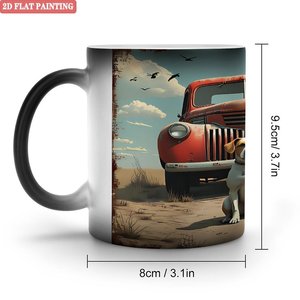 Heat Press Blank Sublimation Mug Frosted Black 11oz <b>Ceramic</b> Heat Sensitive Gift <b>Cup</b> - Product Image 1